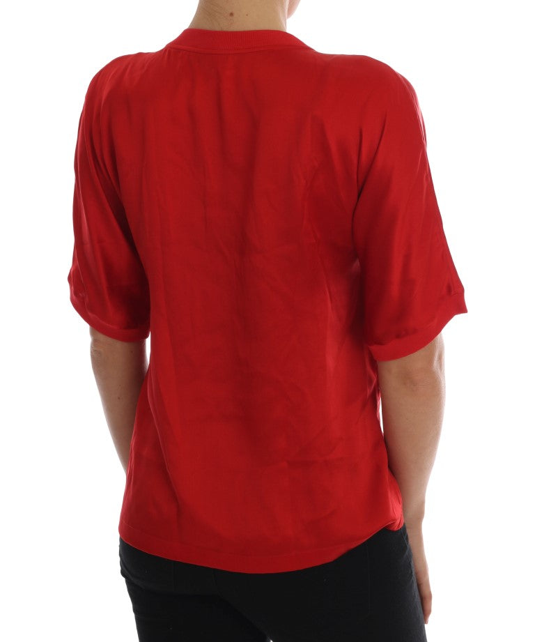 Dolce & Gabbana Rote Seide Orange Vase Crystal Top