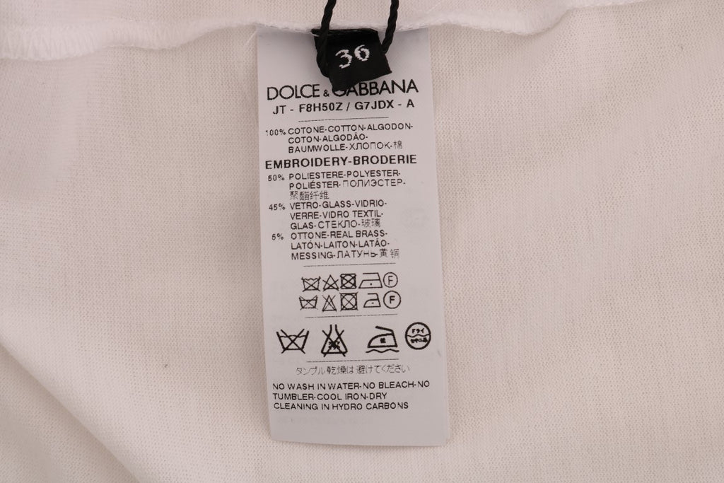 Dolce & Gabbana Weißes T-Shirt Märchen aus Baumwolle