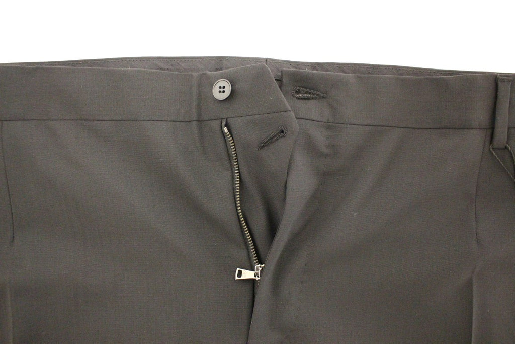 Dolce & Gabbana Schwarze Stretch-Faltenhose aus Wolle