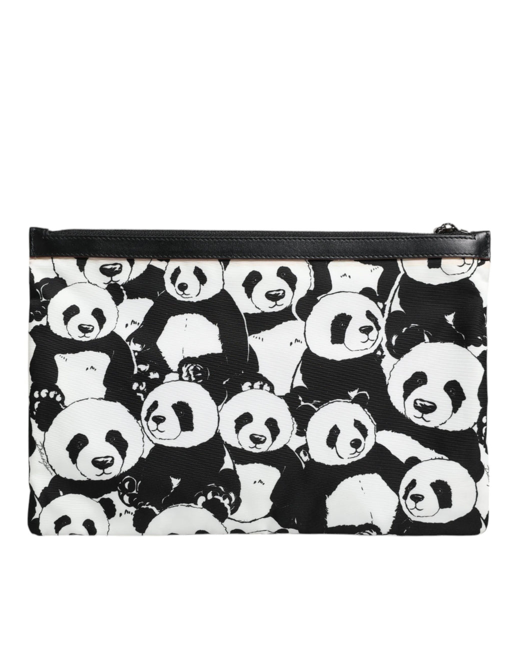 Dolce & Gabbana Schwarz-weißes Panda-Muster Clutch Pouch Tasche