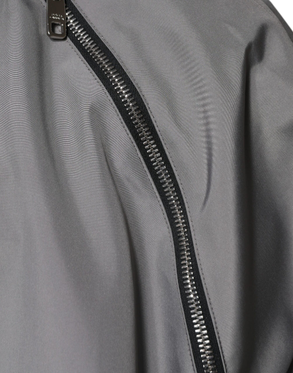 Dolce & Gabbana Graue Polyester Jacke mit Kapuze und durchgehendem Reißverschluss für Männer