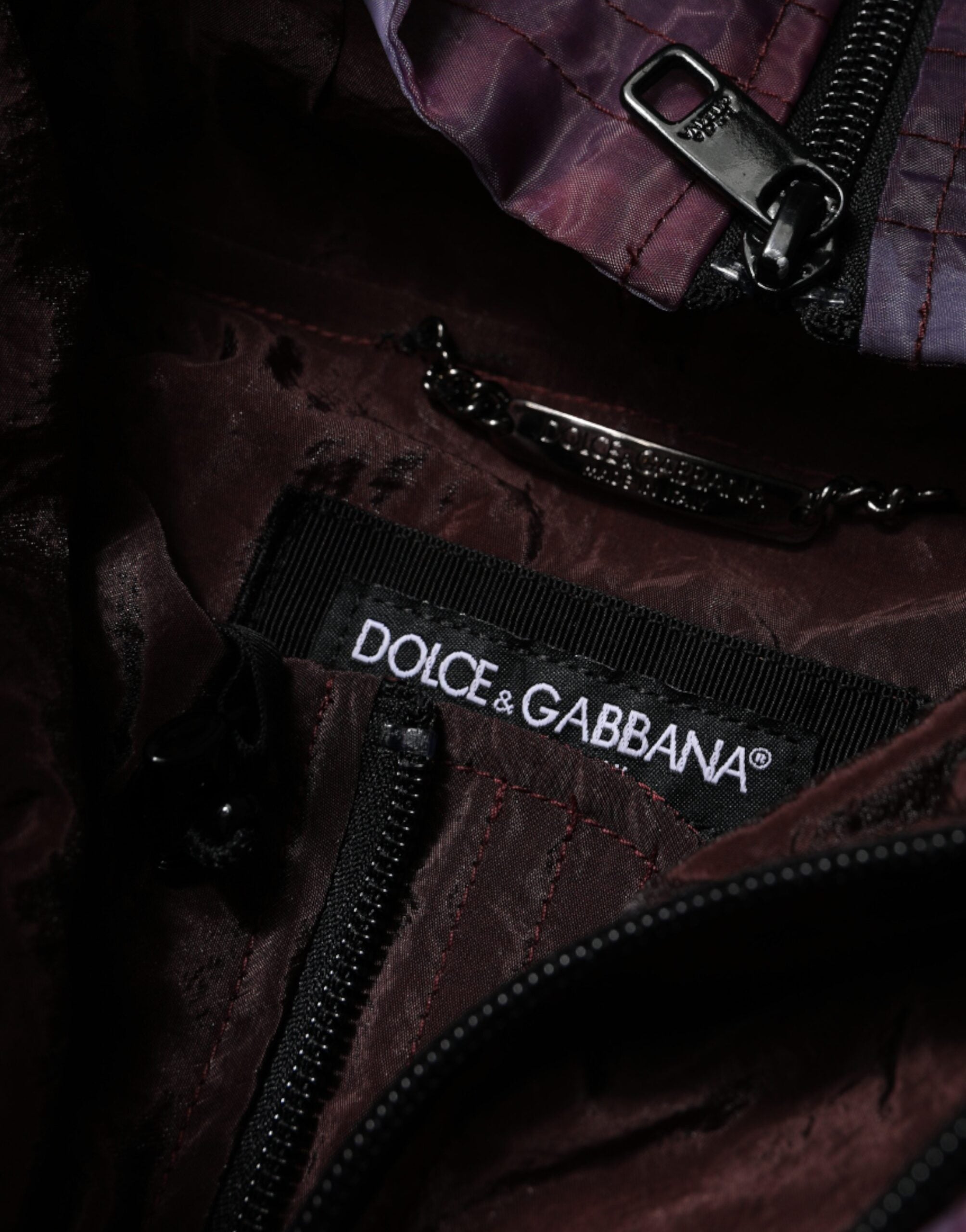 Dolce & Gabbana Lila Camouflage Blousonjacke mit Kapuze für Männer