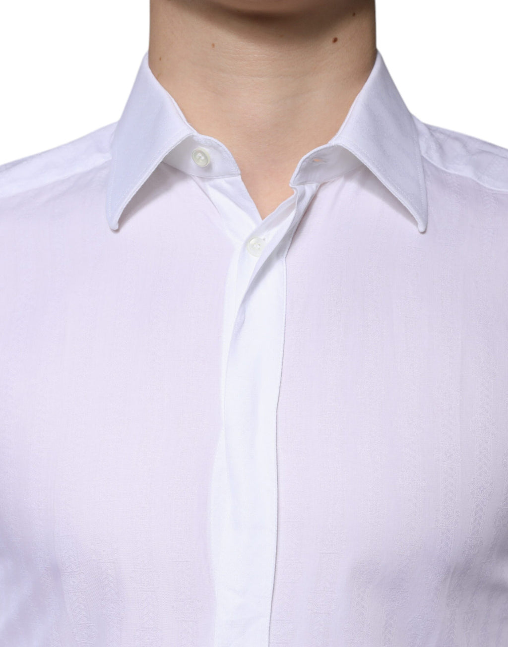 Dolce & Gabbana Weißes formelles Herrenhemd GOLD aus Baumwolle