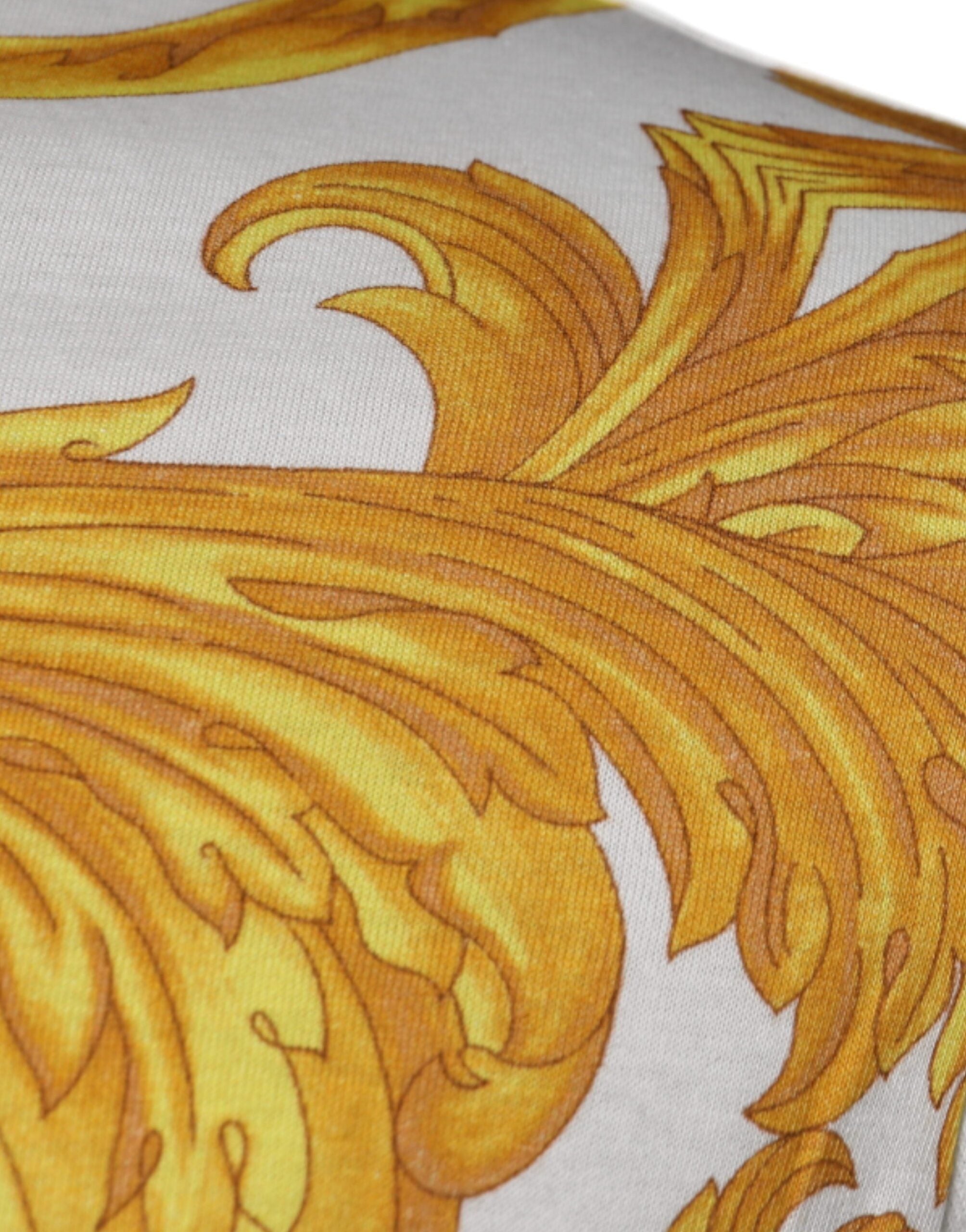 Versace Weißes T-Shirt mit Rundhalsausschnitt und Medusa-Druck aus Baumwolle