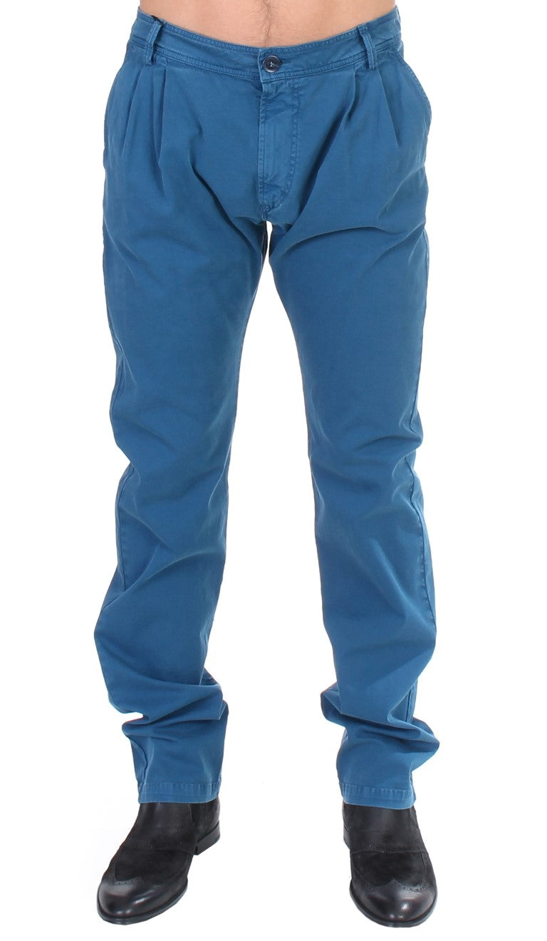 GF Ferre Blaue Straight Fit Chinos aus Baumwolle