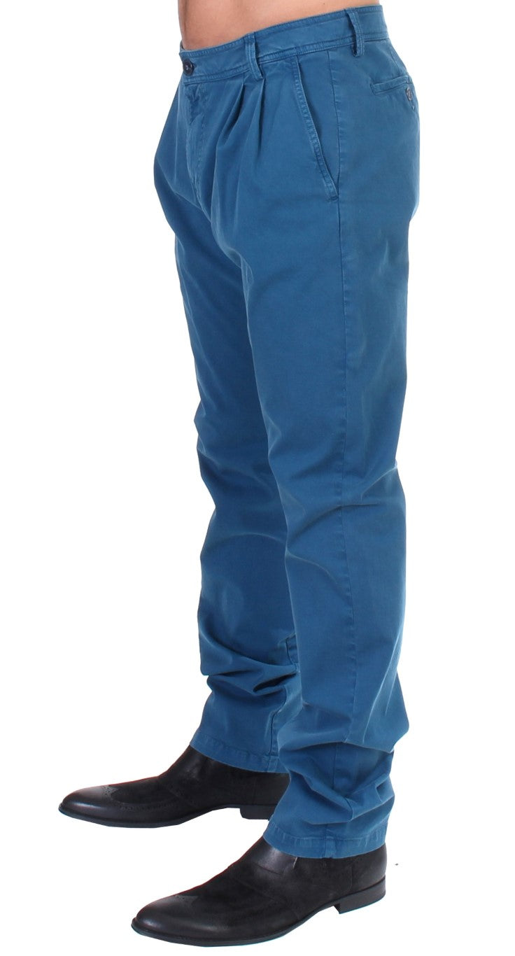 GF Ferre Blaue Straight Fit Chinos aus Baumwolle