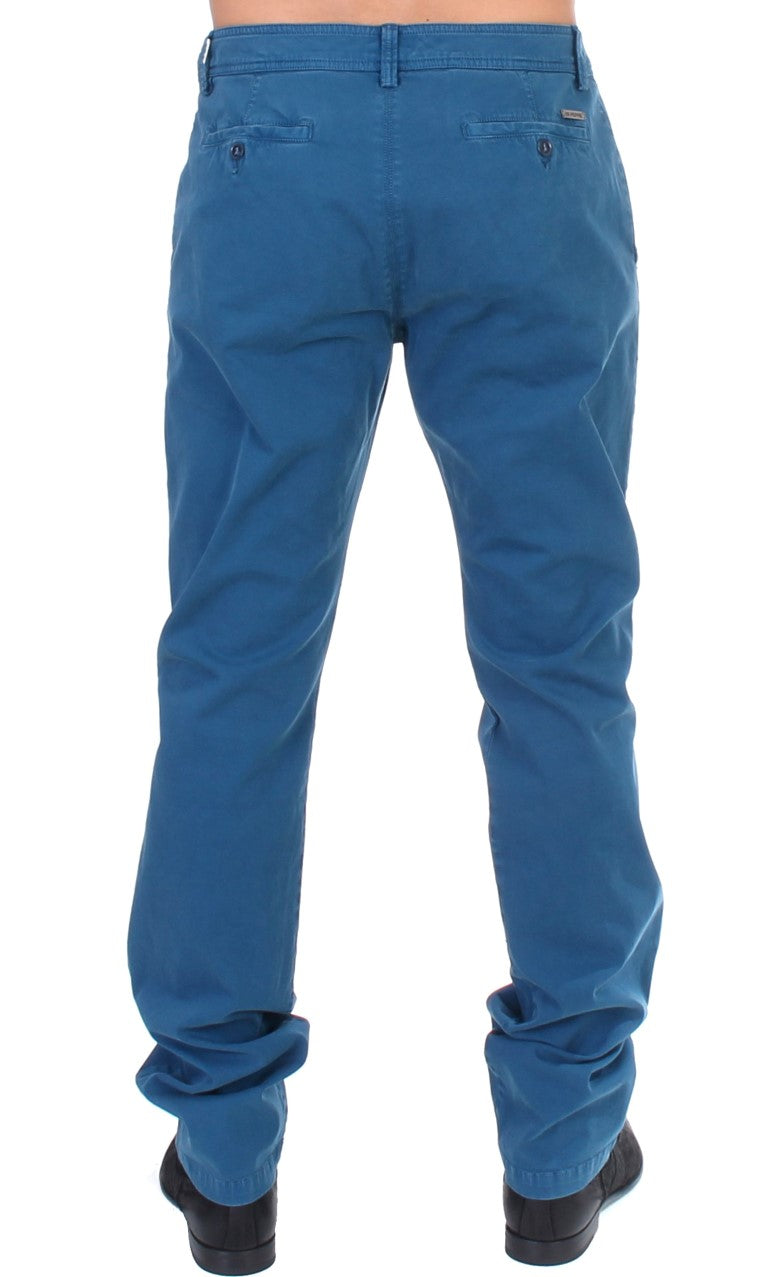 GF Ferre Blaue Straight Fit Chinos aus Baumwolle