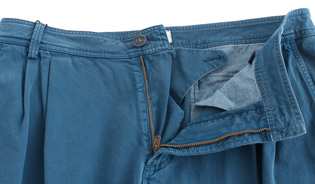 GF Ferre Blaue Straight Fit Chinos aus Baumwolle