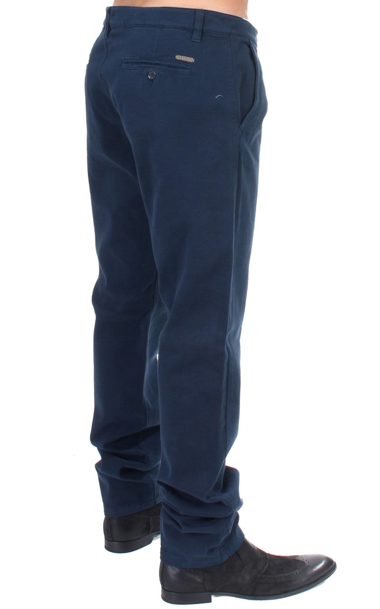 GF Ferre Blaue Stretch-Hose mit gerader Passform Chinos