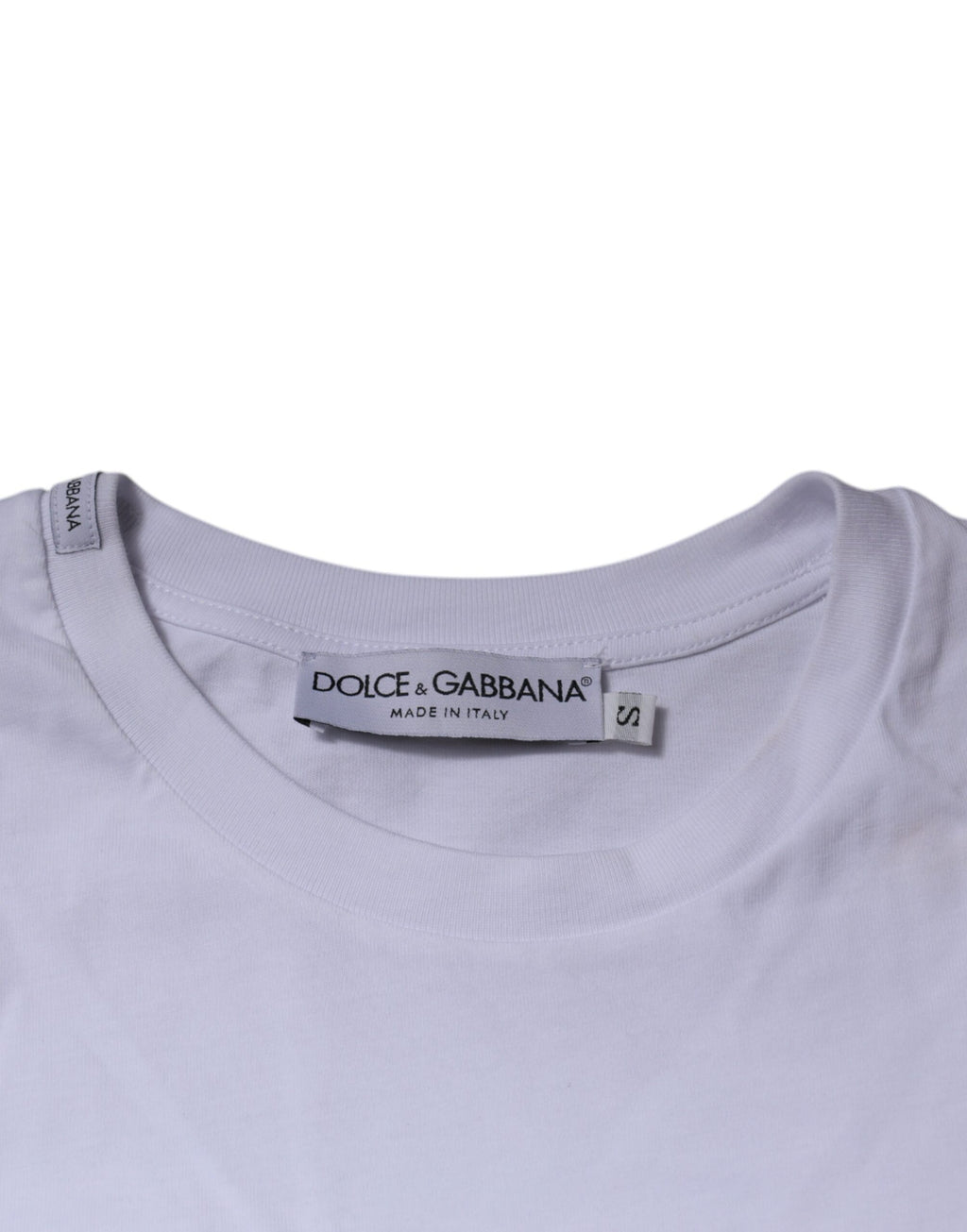 Dolce & Gabbana Weißes DG Logo Baumwoll-T-Shirt mit Rundhalsausschnitt