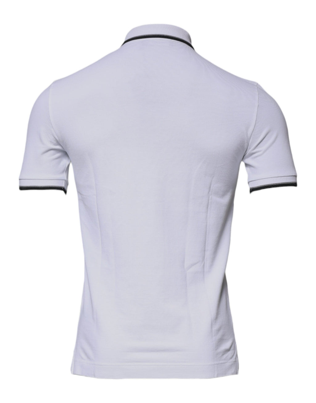 Dolce & Gabbana Weißes Baumwollkronen-Polo-T-Shirt mit Kragen