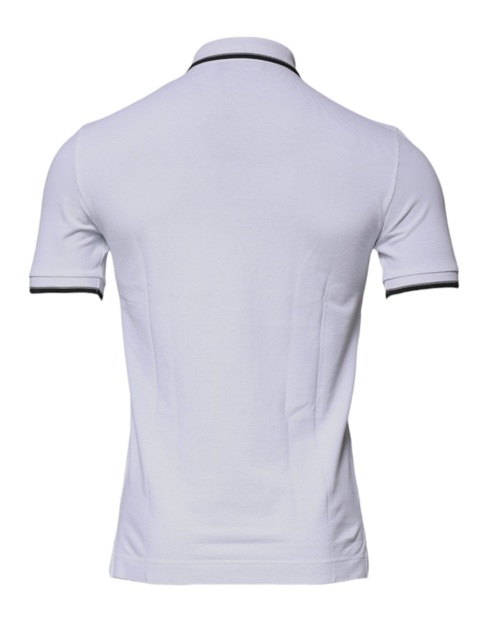 Dolce & Gabbana Weißes Baumwollkronen-Polo-T-Shirt mit Kragen