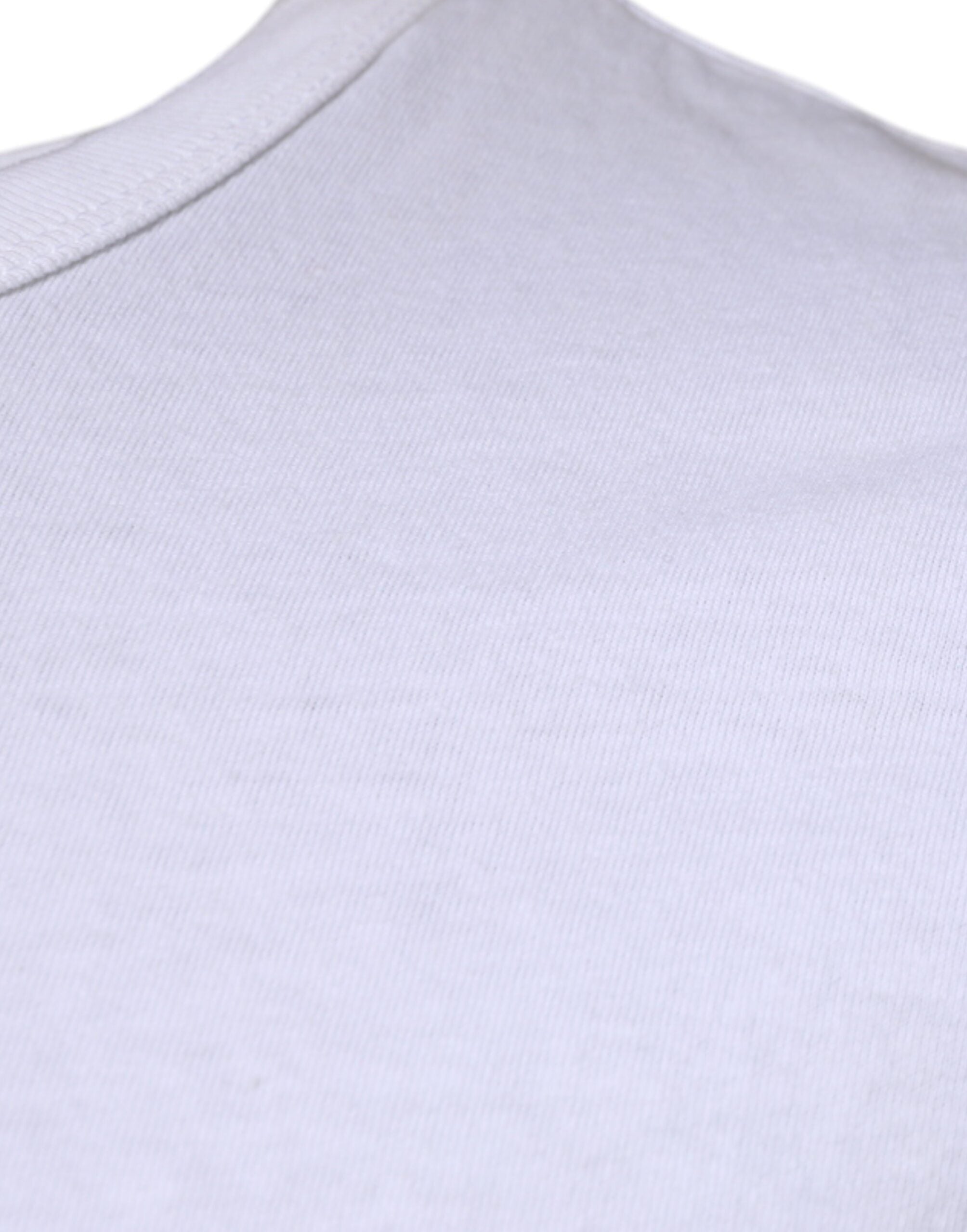 Dolce & Gabbana Weißes Streifen-T-Shirt mit Rundhalsausschnitt und kurzen Ärmeln