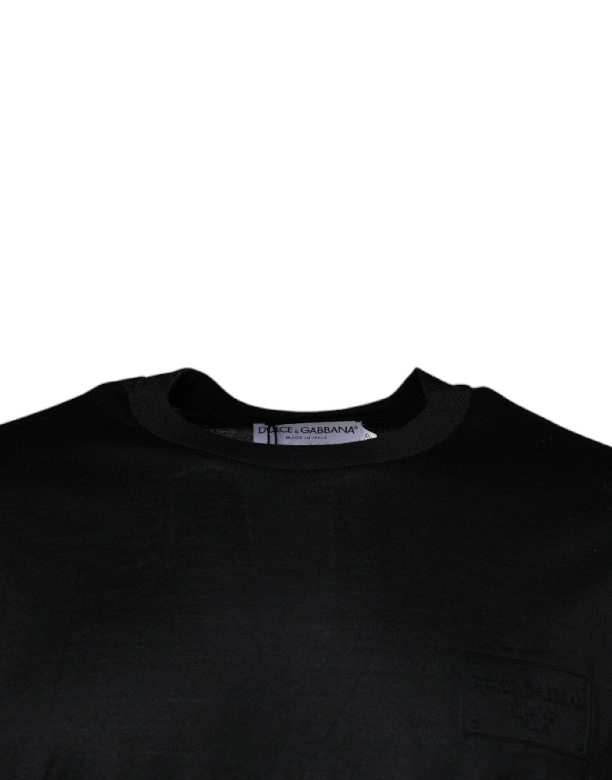 Dolce & Gabbana Schwarzes Kurzarm-T-Shirt mit Rundhalsausschnitt