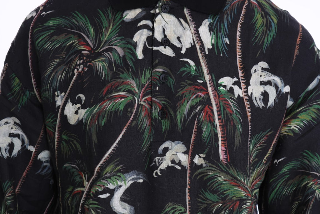 Dolce & Gabbana Schwarzes Vulkan Sizilien Kurzarm T-Shirt