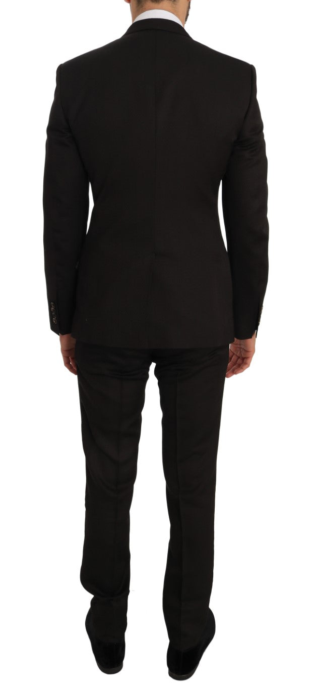 Dolce & Gabbana Brauner Woll-Kristallbienen-Slim-Fit MARTINI