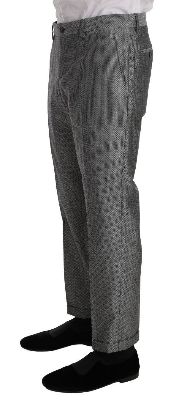 Dolce & Gabbana Schwarzer Stretch-Anzug mit Bienen-Kristallen in schmaler Passform