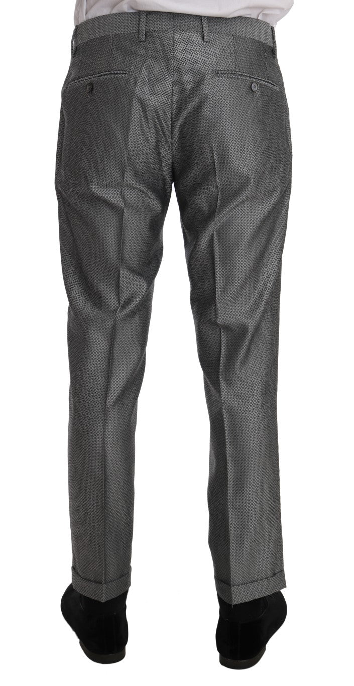 Dolce & Gabbana Schwarzer Stretch-Anzug mit Bienen-Kristallen in schmaler Passform