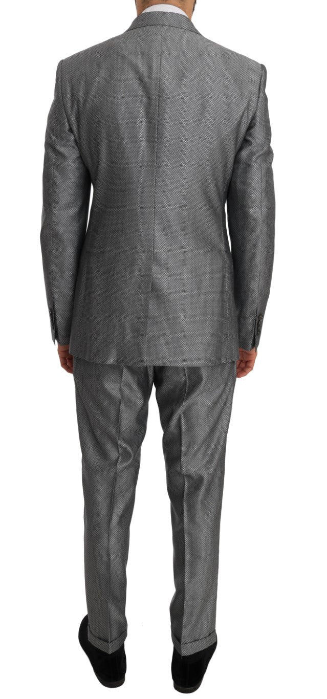 Dolce & Gabbana Schwarzer Stretch-Anzug mit Bienen-Kristallen in schmaler Passform