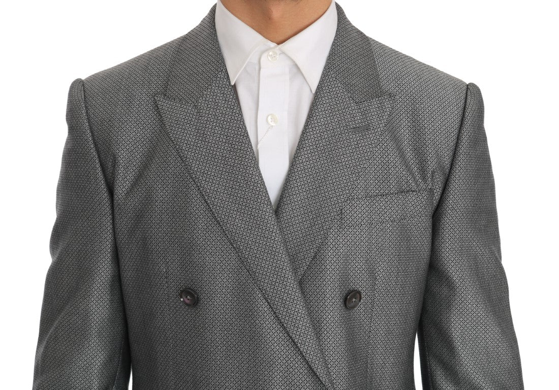 Dolce & Gabbana Schwarzer Stretch-Anzug mit Bienen-Kristallen in schmaler Passform