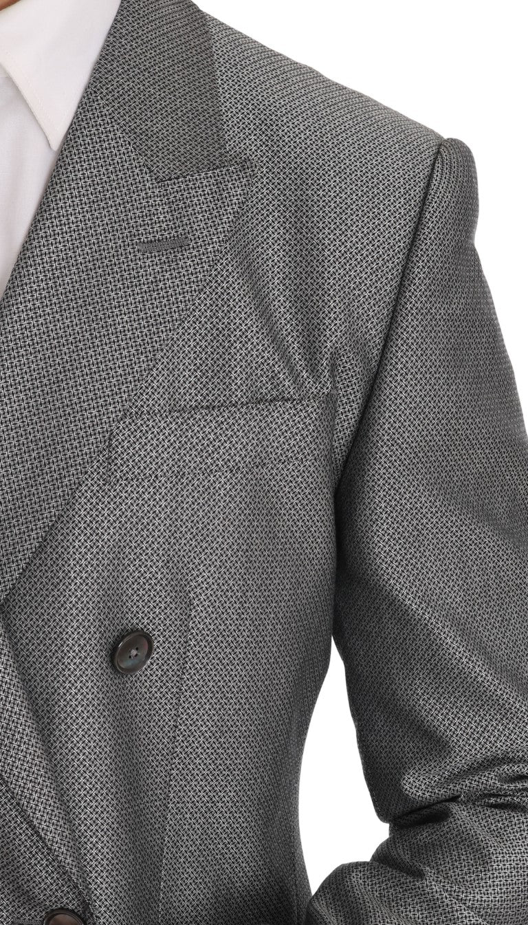 Dolce & Gabbana Schwarzer Stretch-Anzug mit Bienen-Kristallen in schmaler Passform