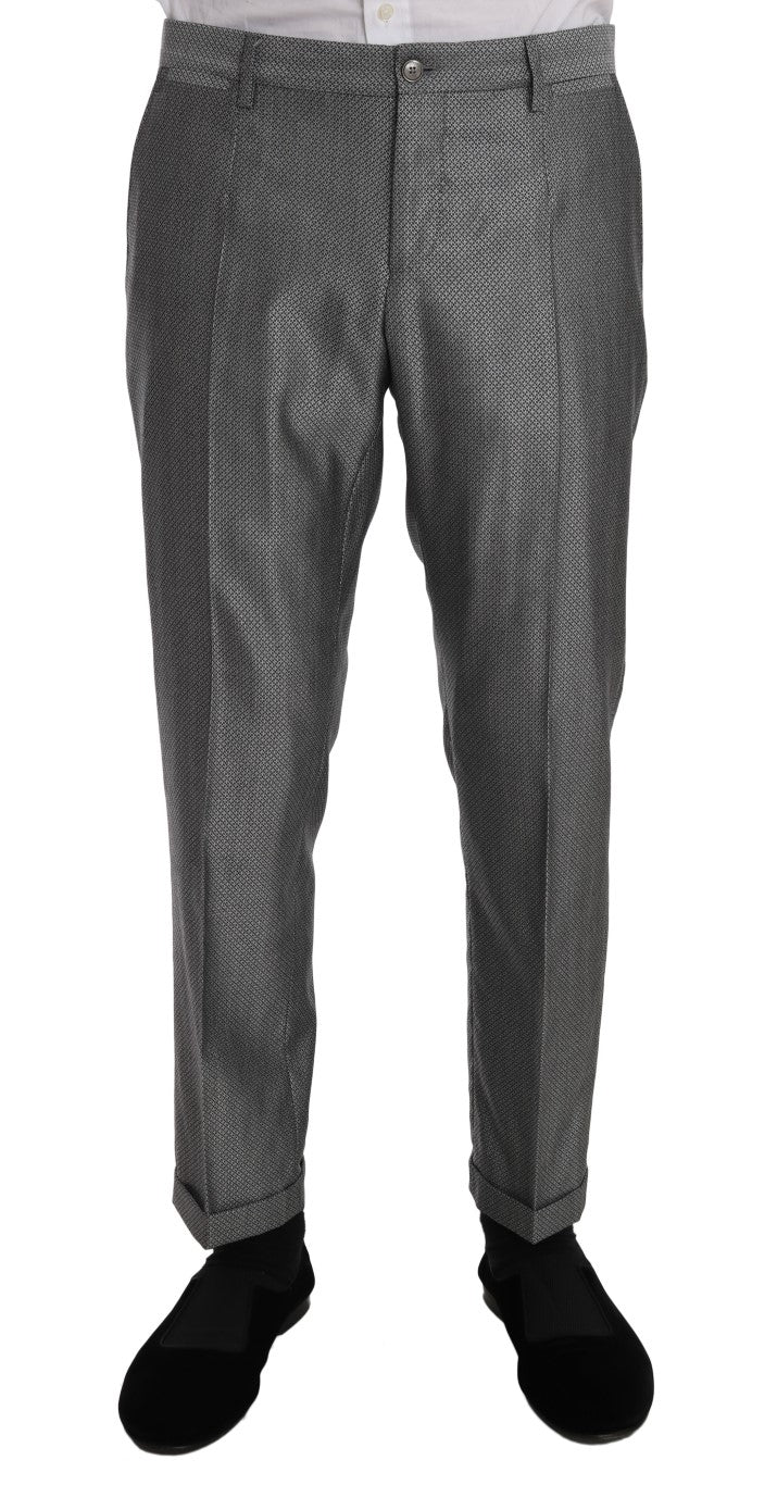 Dolce & Gabbana Schwarzer Stretch Crystal Bee Slim Fit Anzug