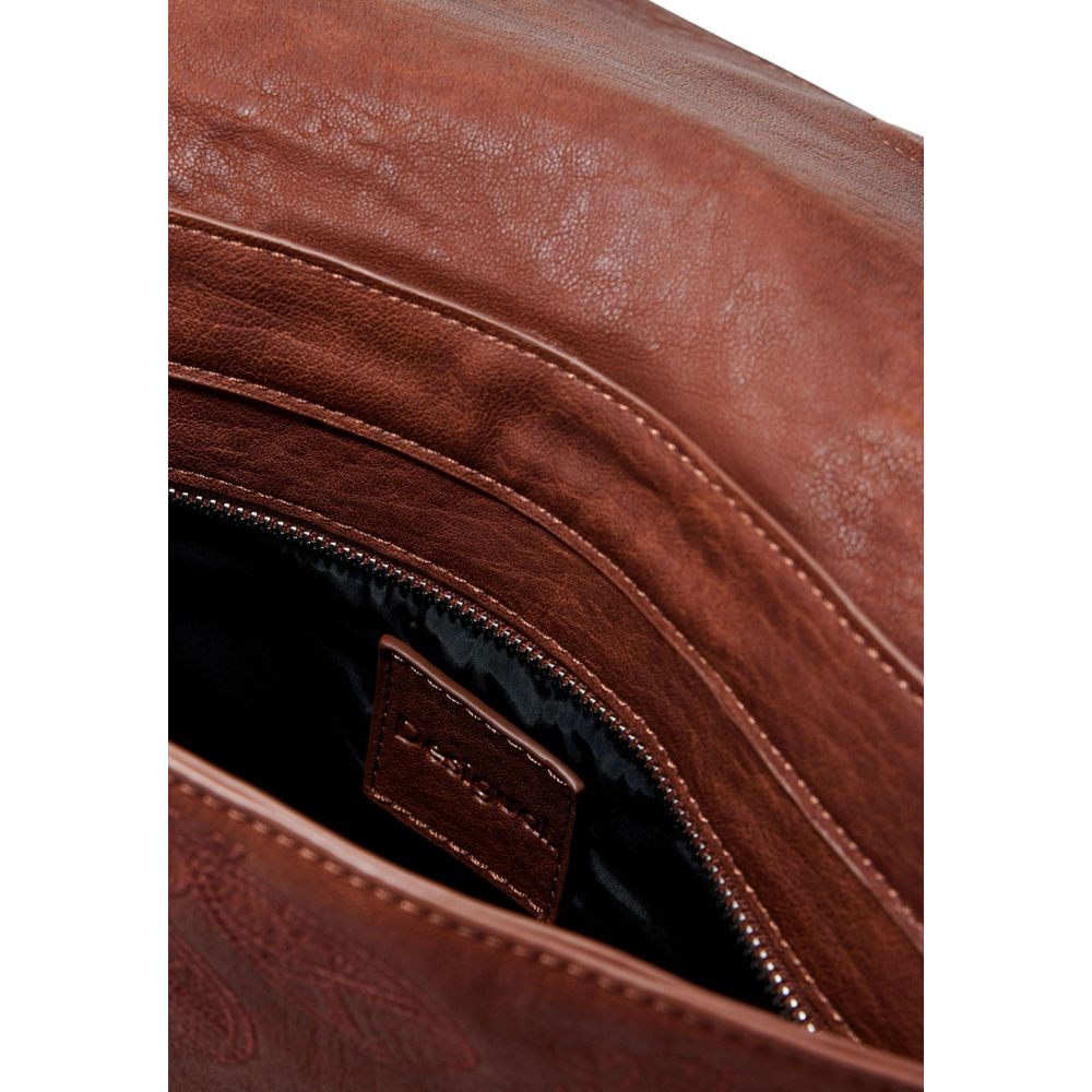 Desigual Braune Polyethylen-Handtasche