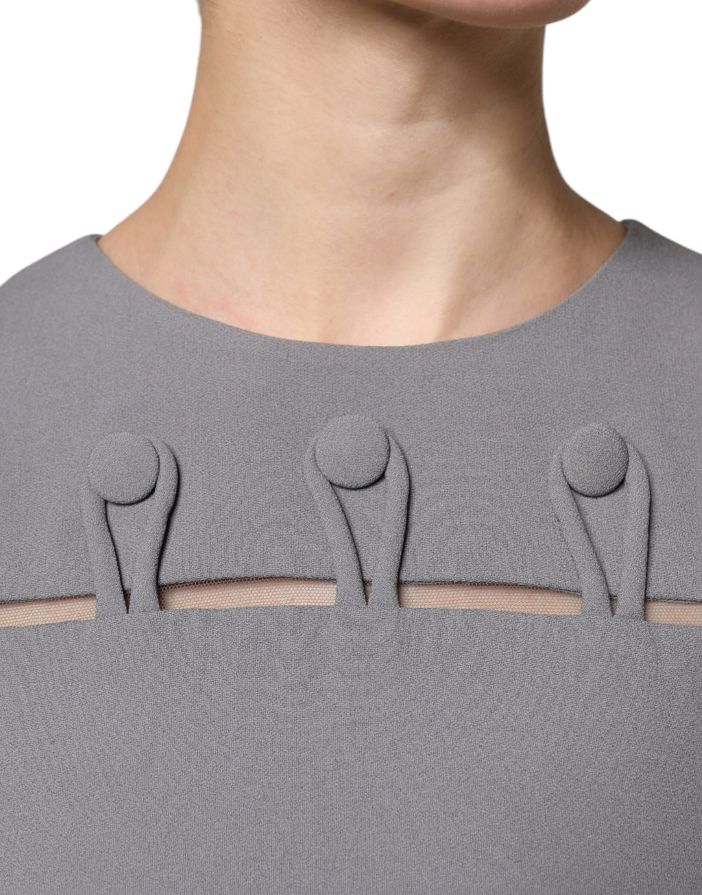 Emporio Armani Graues ärmelloses A-Linien-Minikleid mit Rundhalsausschnitt