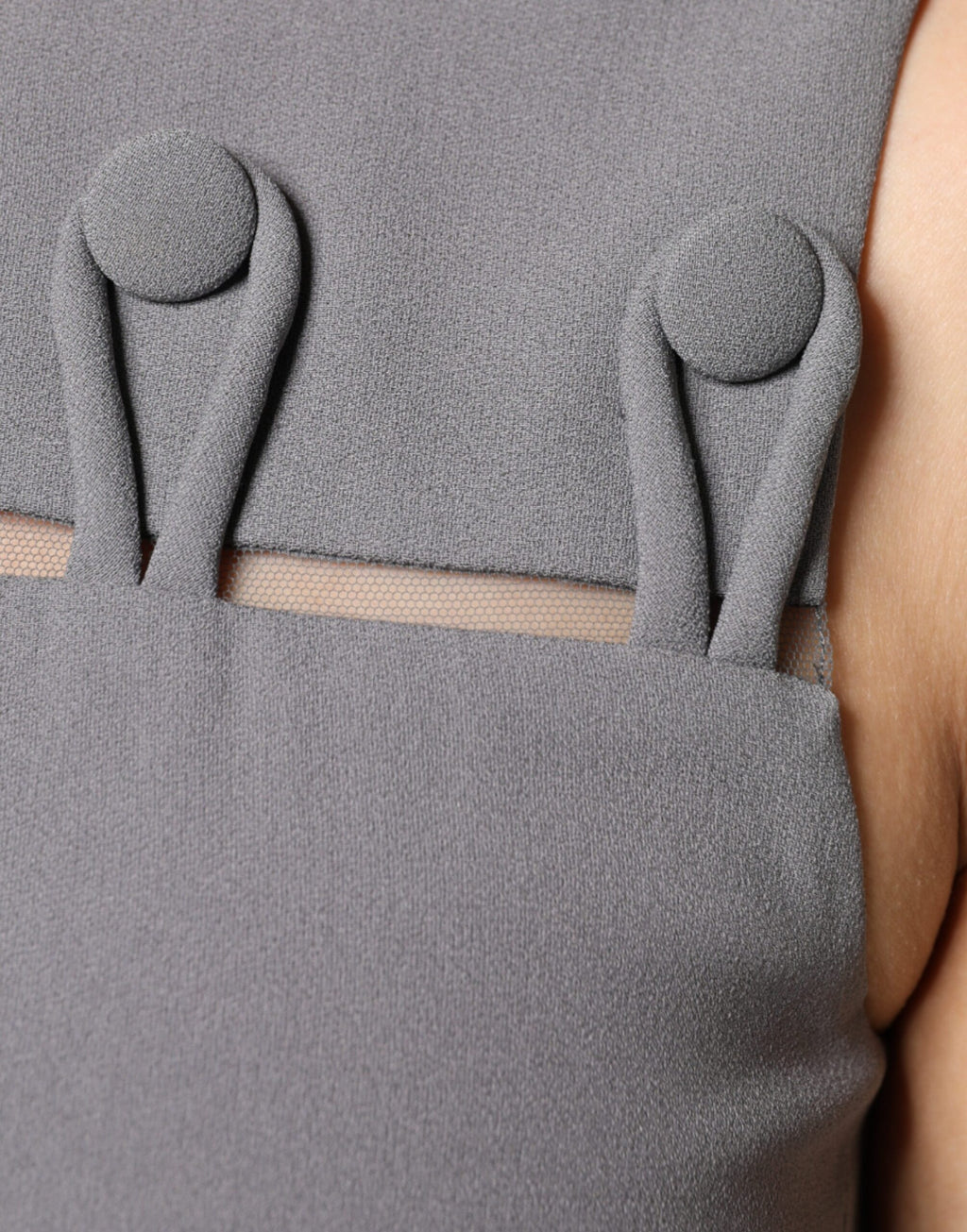 Emporio Armani Graues ärmelloses A-Linien-Minikleid mit Rundhalsausschnitt