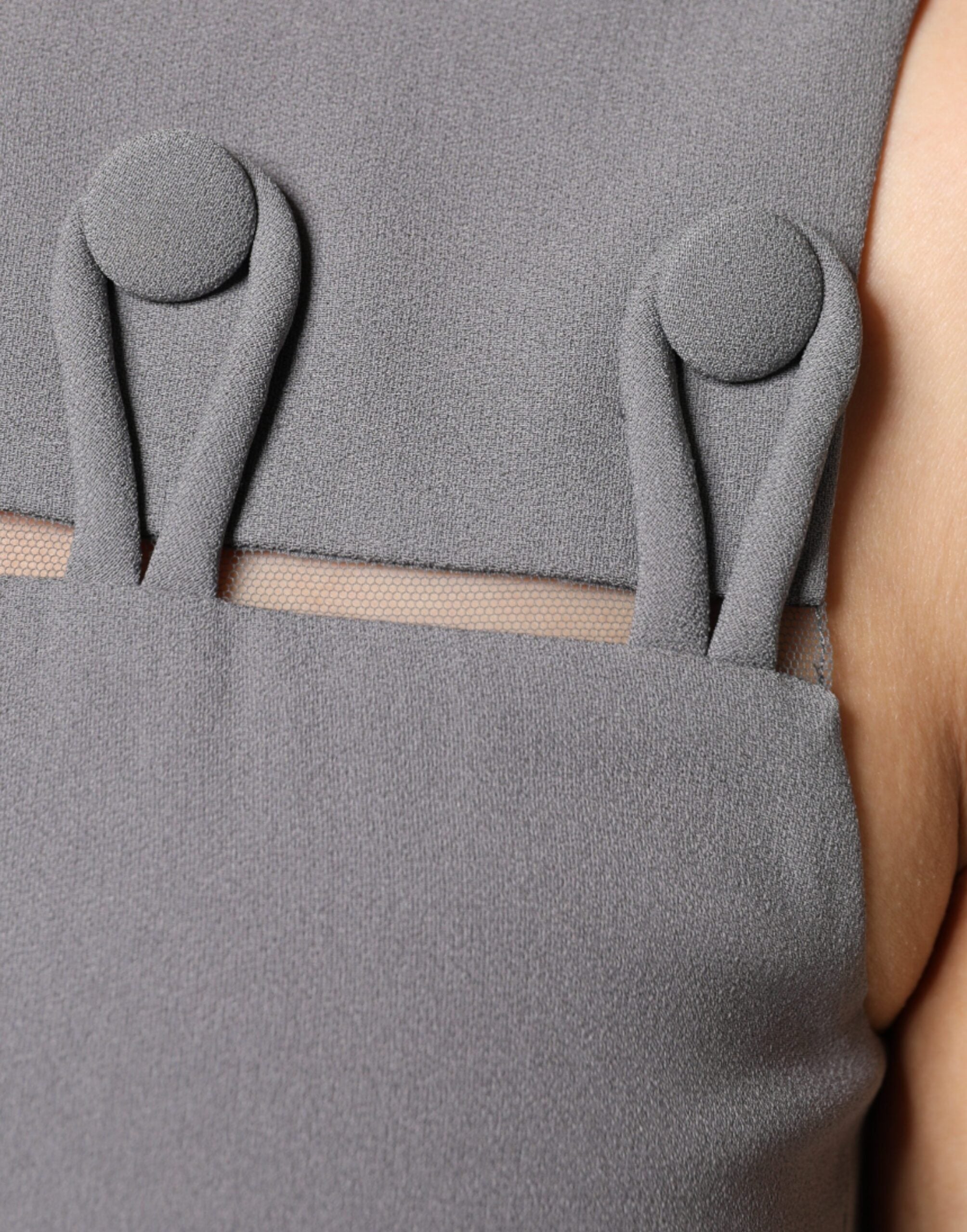 Emporio Armani Graues ärmelloses A-Linien-Minikleid mit Rundhalsausschnitt