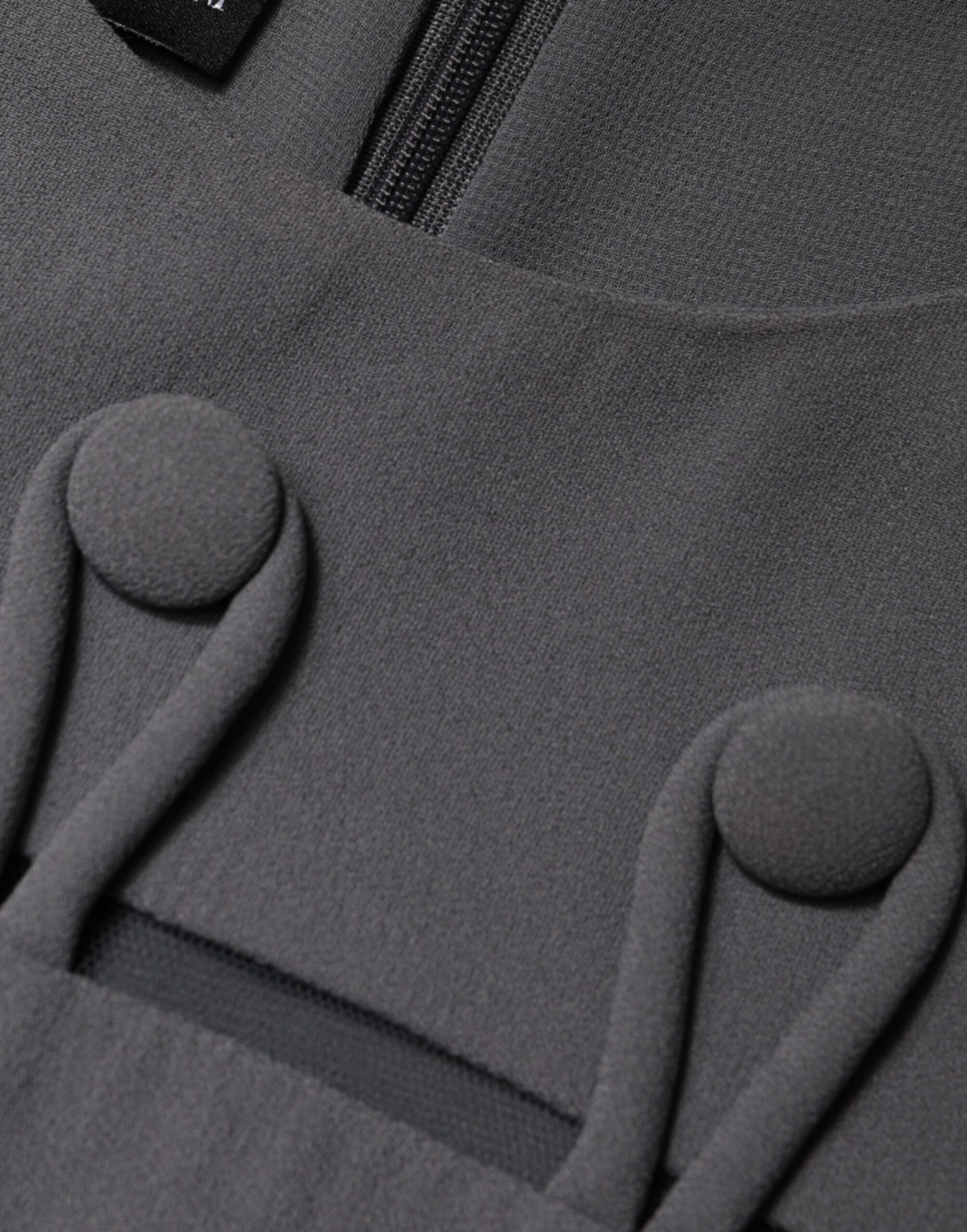 Emporio Armani Graues ärmelloses A-Linien-Minikleid mit Rundhalsausschnitt