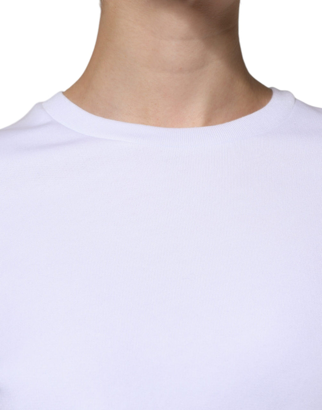 MSGM Weißes Baumwoll-Minikleid mit Gürtel und langen Ärmeln und Rundhalsausschnitt