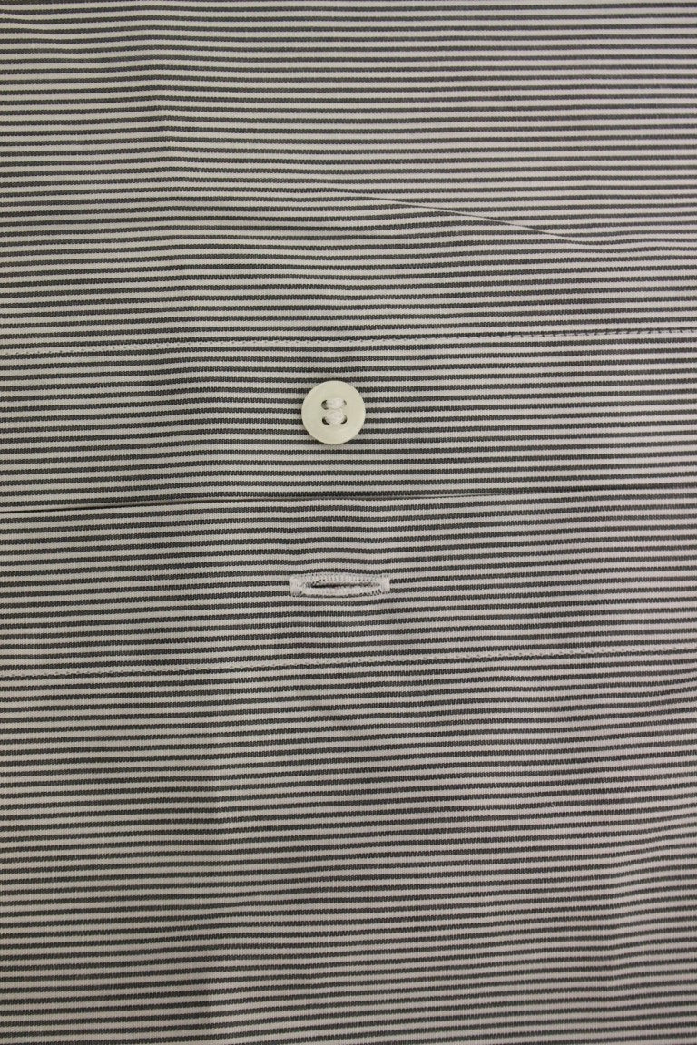 GF Ferre Grau gestreiftes Freizeithemd aus Baumwolle