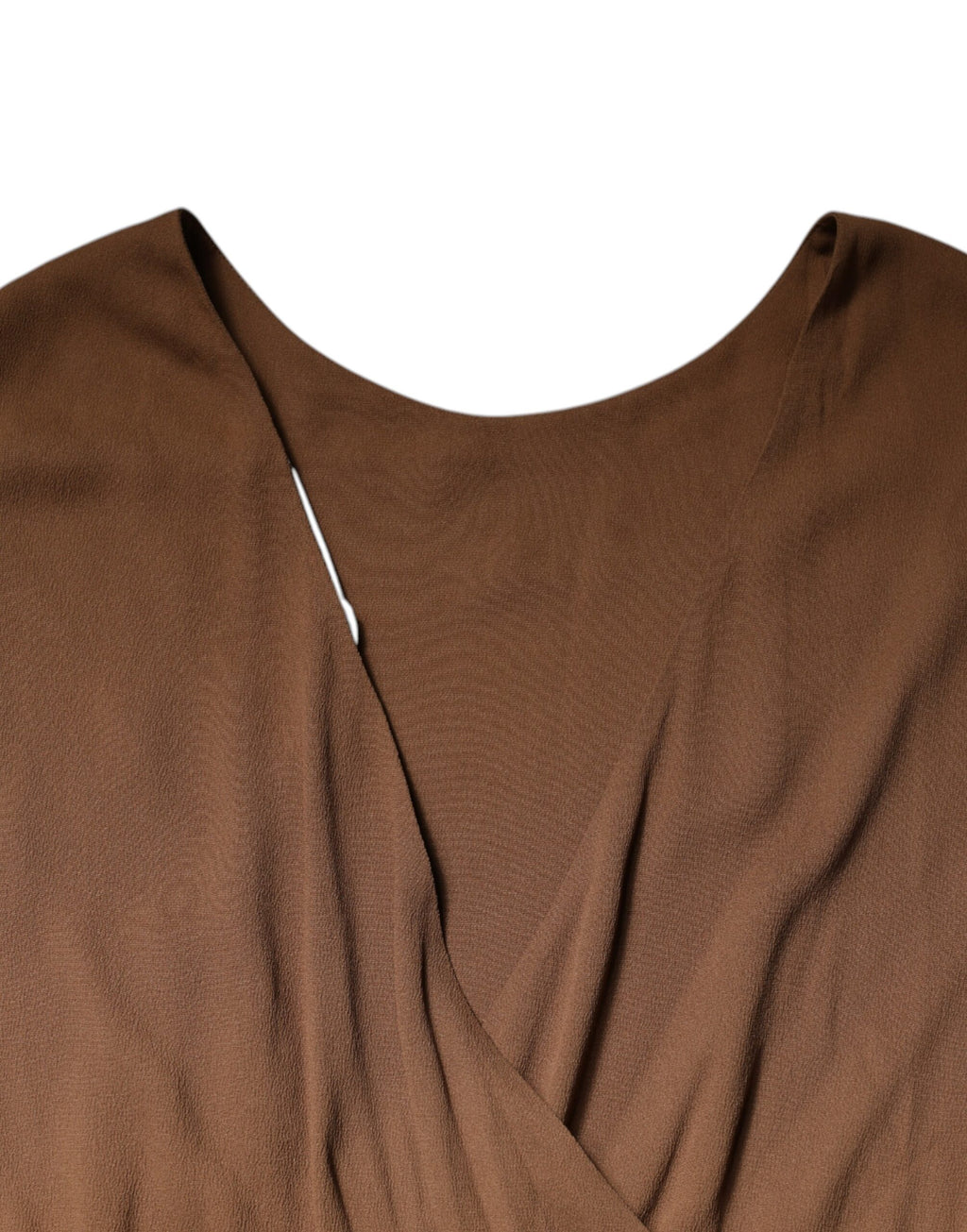 Fabiana Filippi Braunes ärmelloses langes Maxikleid mit tiefem V-Ausschnitt in A-Linie