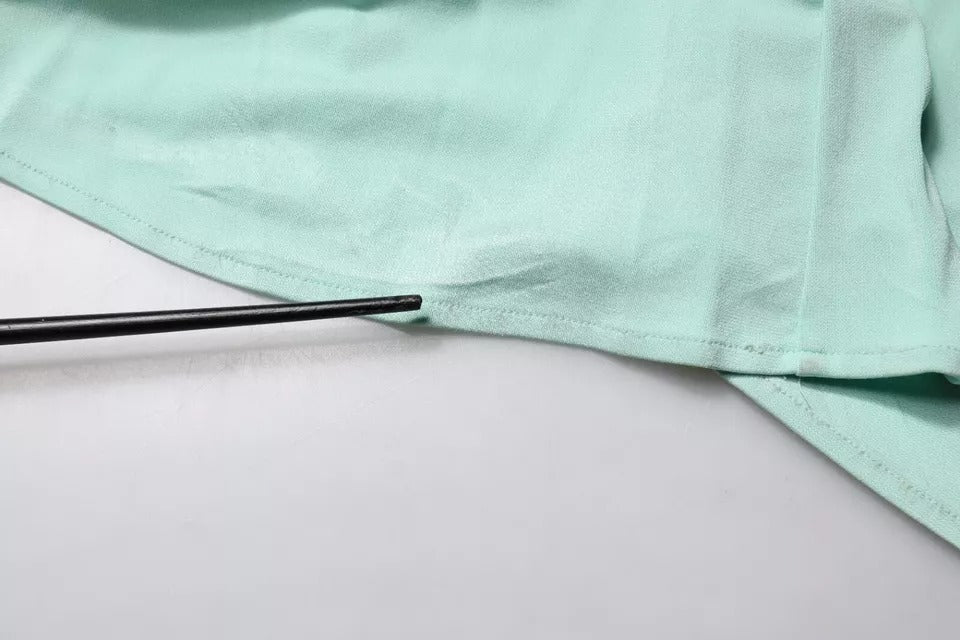 Elisabetta Franchi Mintgrünes langes Ein-Schulter-Jumpsuit-Kleid