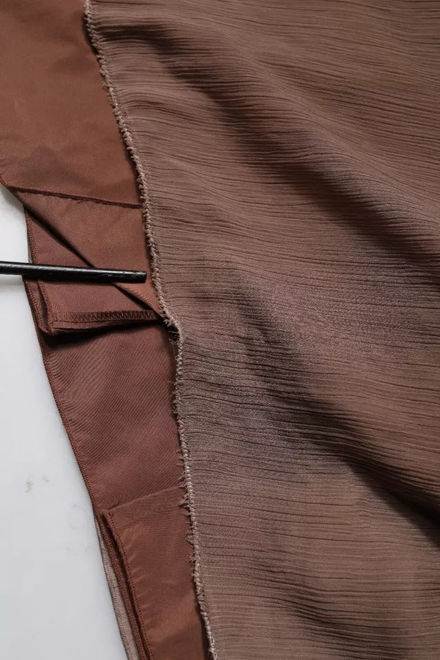 Peserico Braunes ärmelloses langes Maxikleid mit tiefem V-Ausschnitt in A-Linie