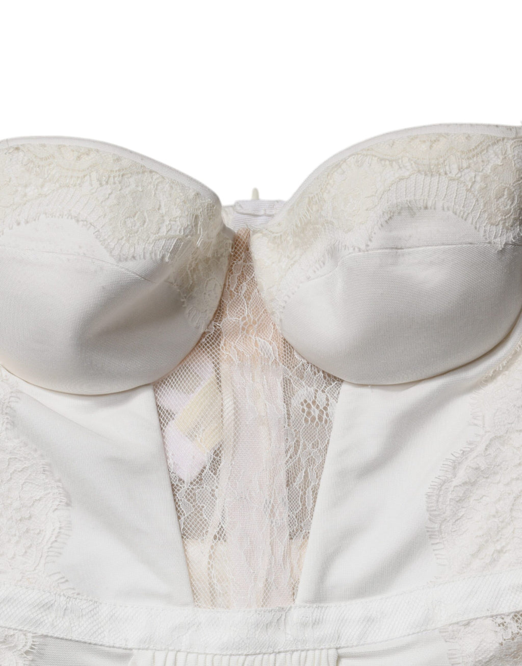 Elisabetta Franchi Weißes trägerloses Bustier Meerjungfrauen-Kleid