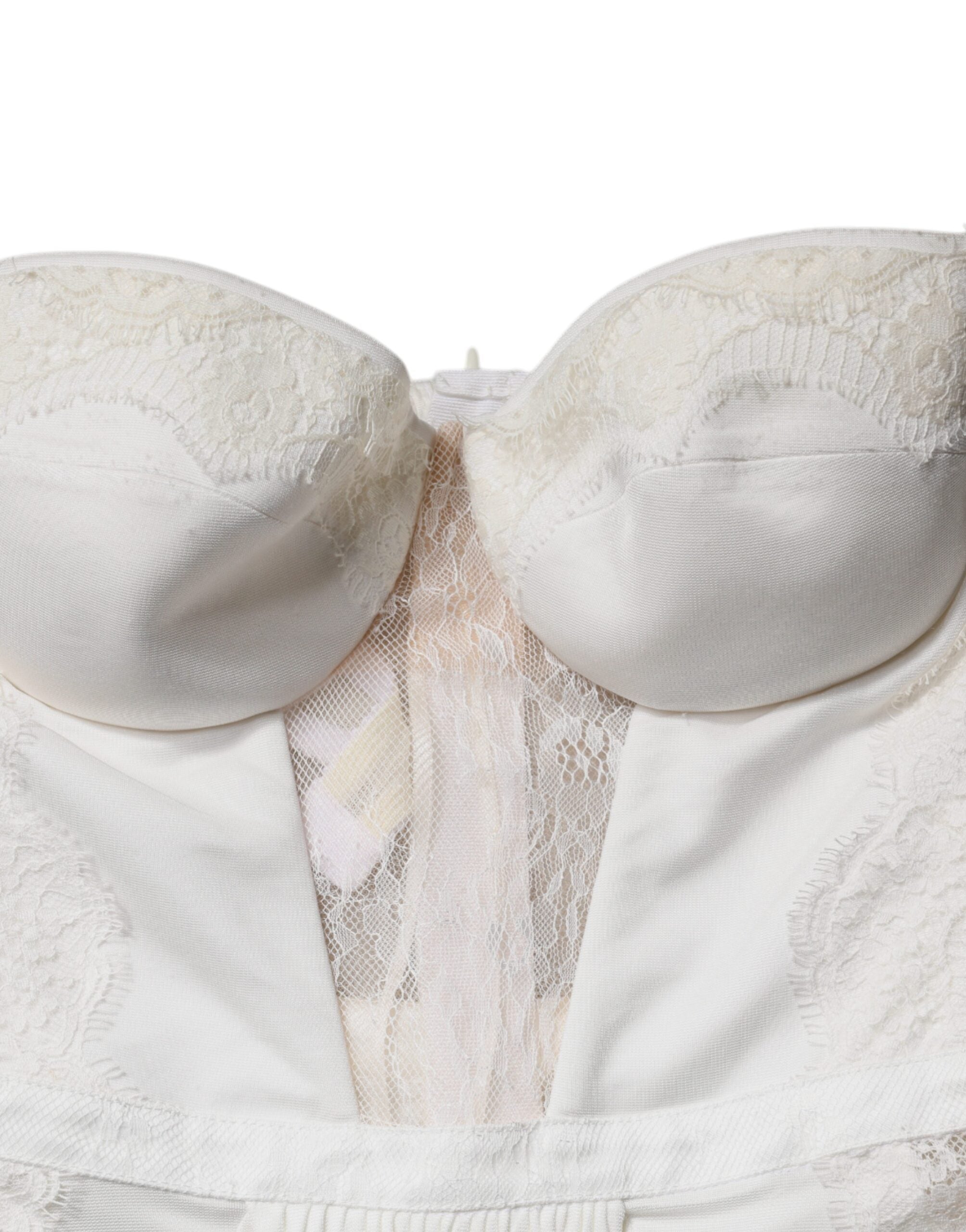 Elisabetta Franchi Weißes trägerloses Bustier Meerjungfrauen-Kleid