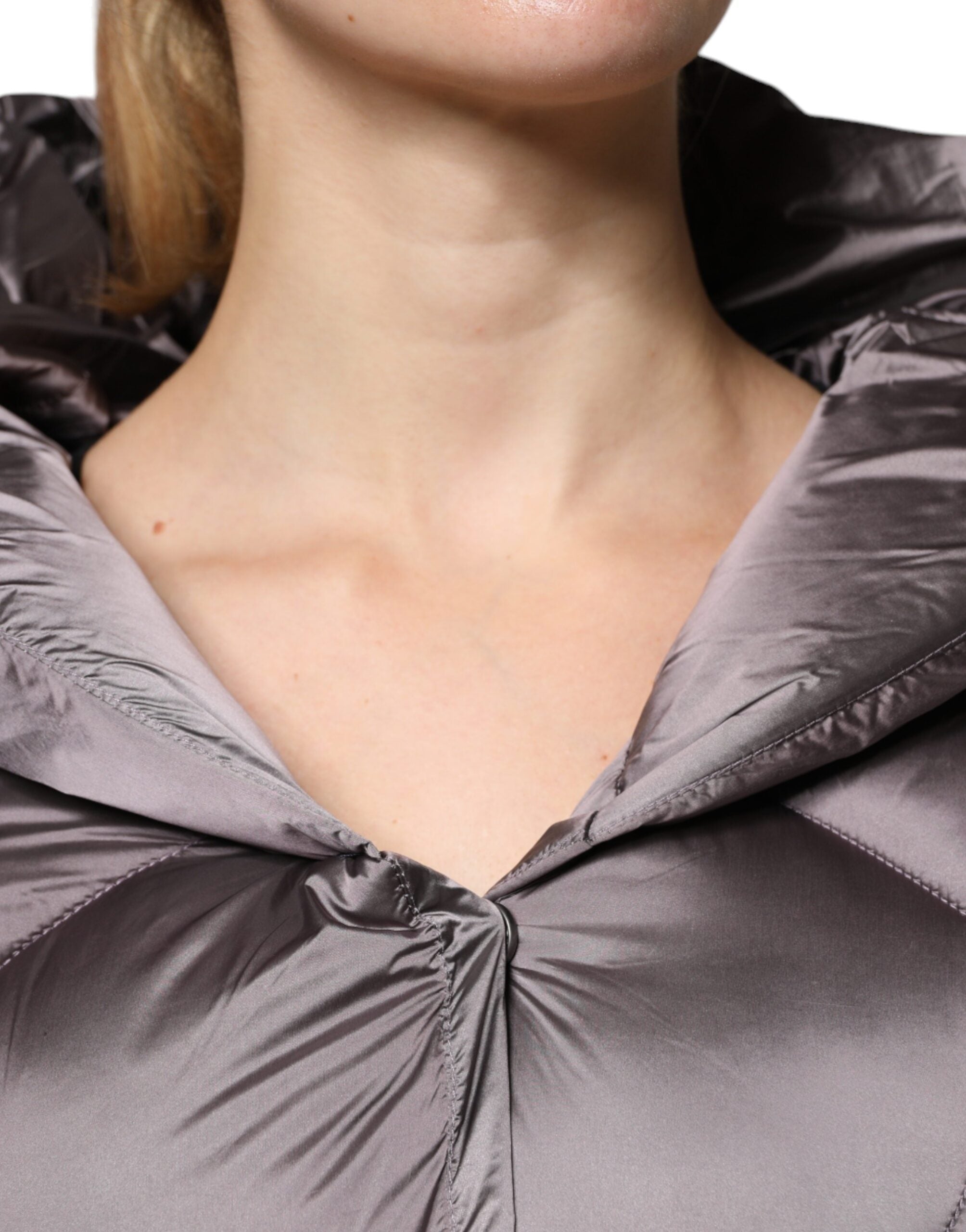 Scervino Street Violett Puffer gesteppt mit Kapuze Frauen Mantel Jacke