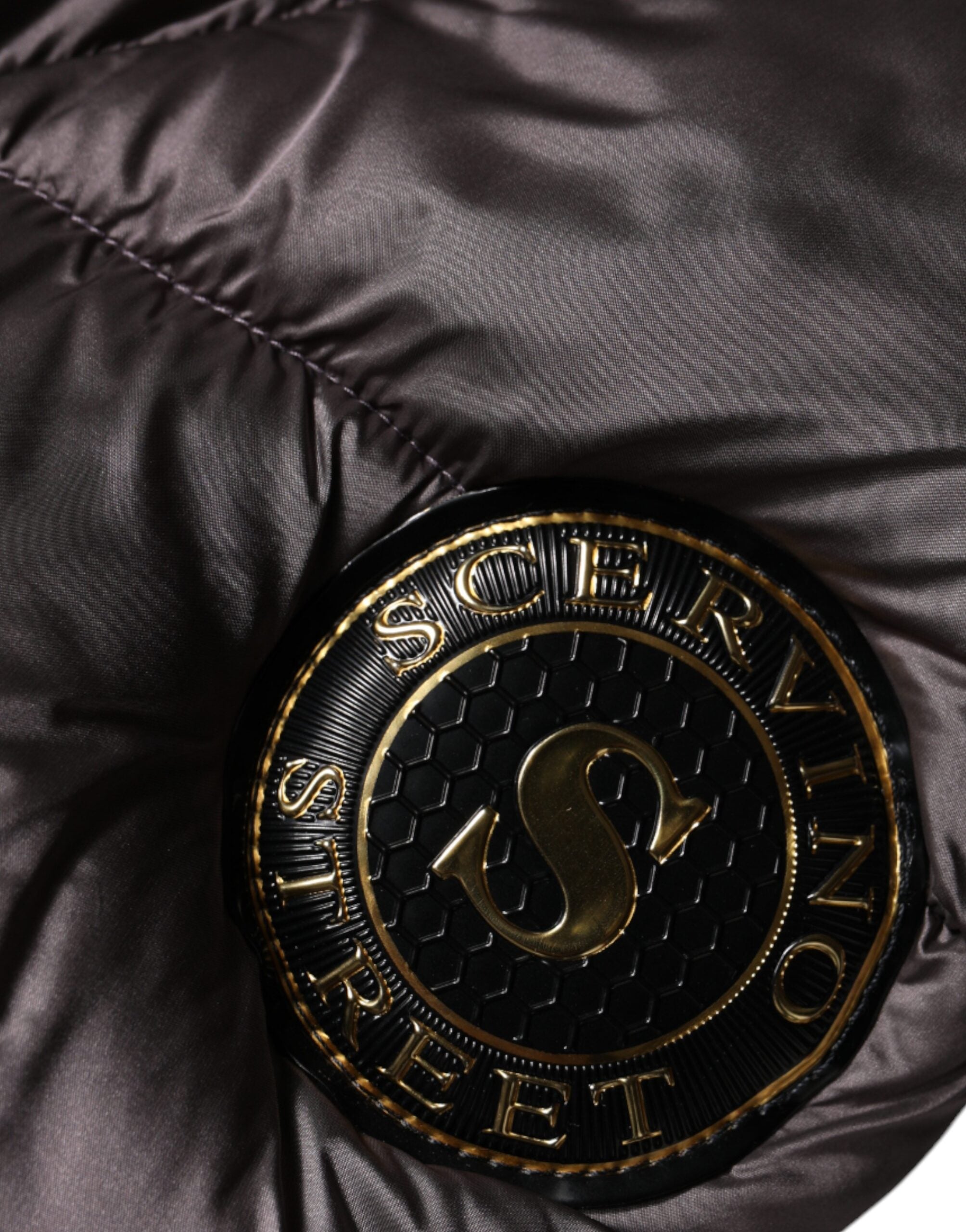 Scervino Street Violett Puffer gesteppt mit Kapuze Frauen Mantel Jacke