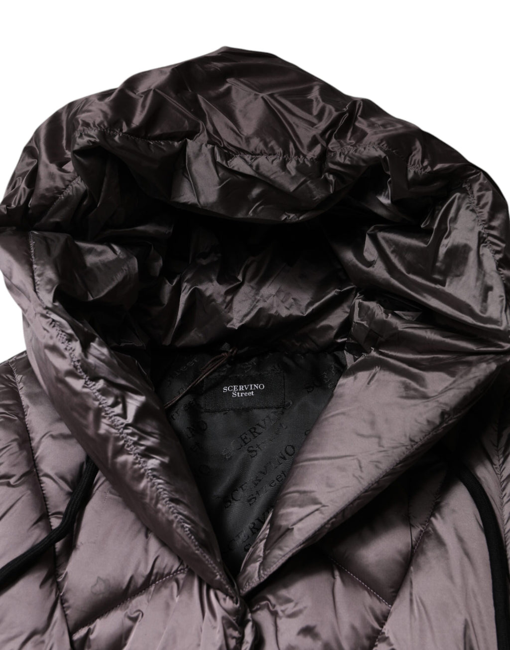 Scervino Street Violett Puffer gesteppt mit Kapuze Frauen Mantel Jacke