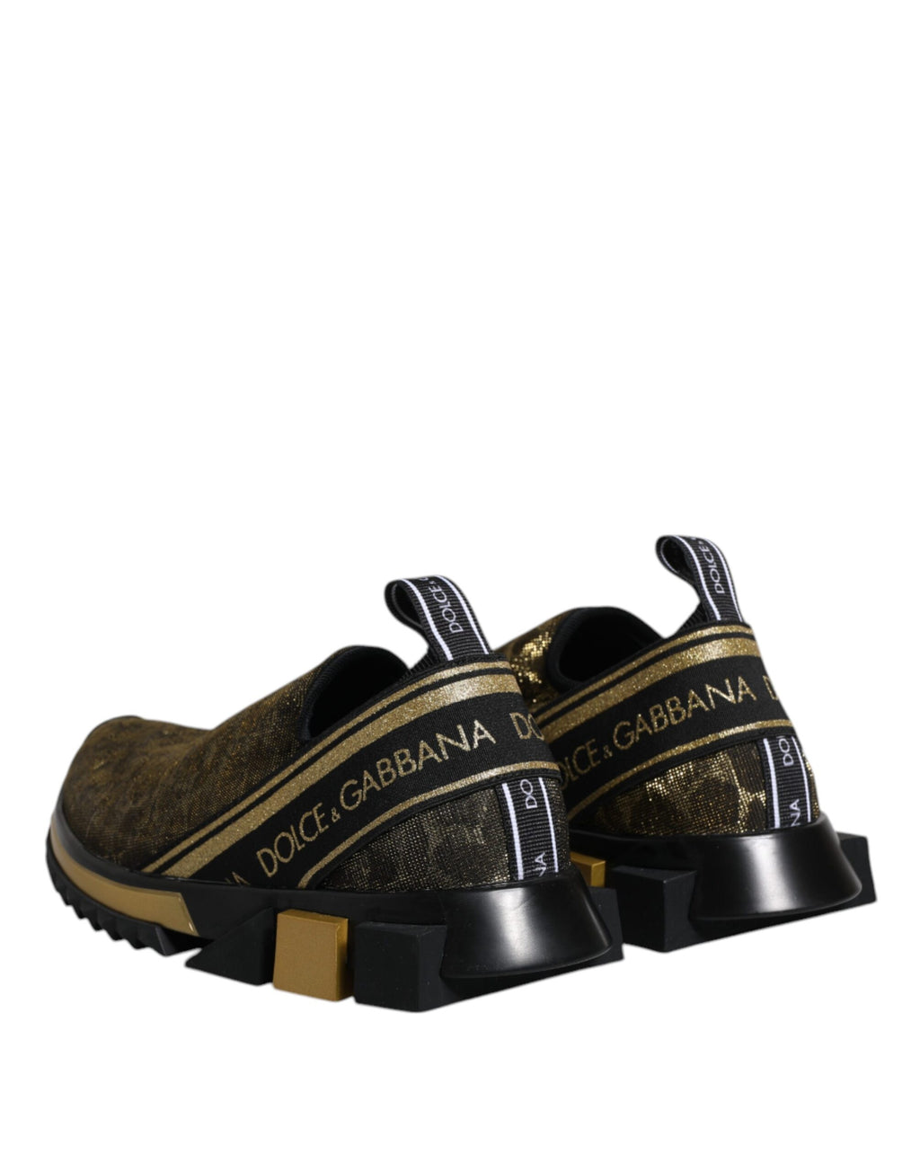 Dolce & Gabbana Gold Glitter Leopard Sorrento Sneakers Schuhe