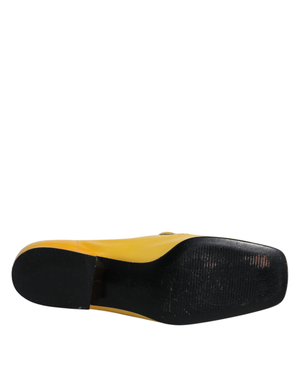 Dolce & Gabbana Gelbe Leder Logo Plaque Slip On Mokassin Schuhe