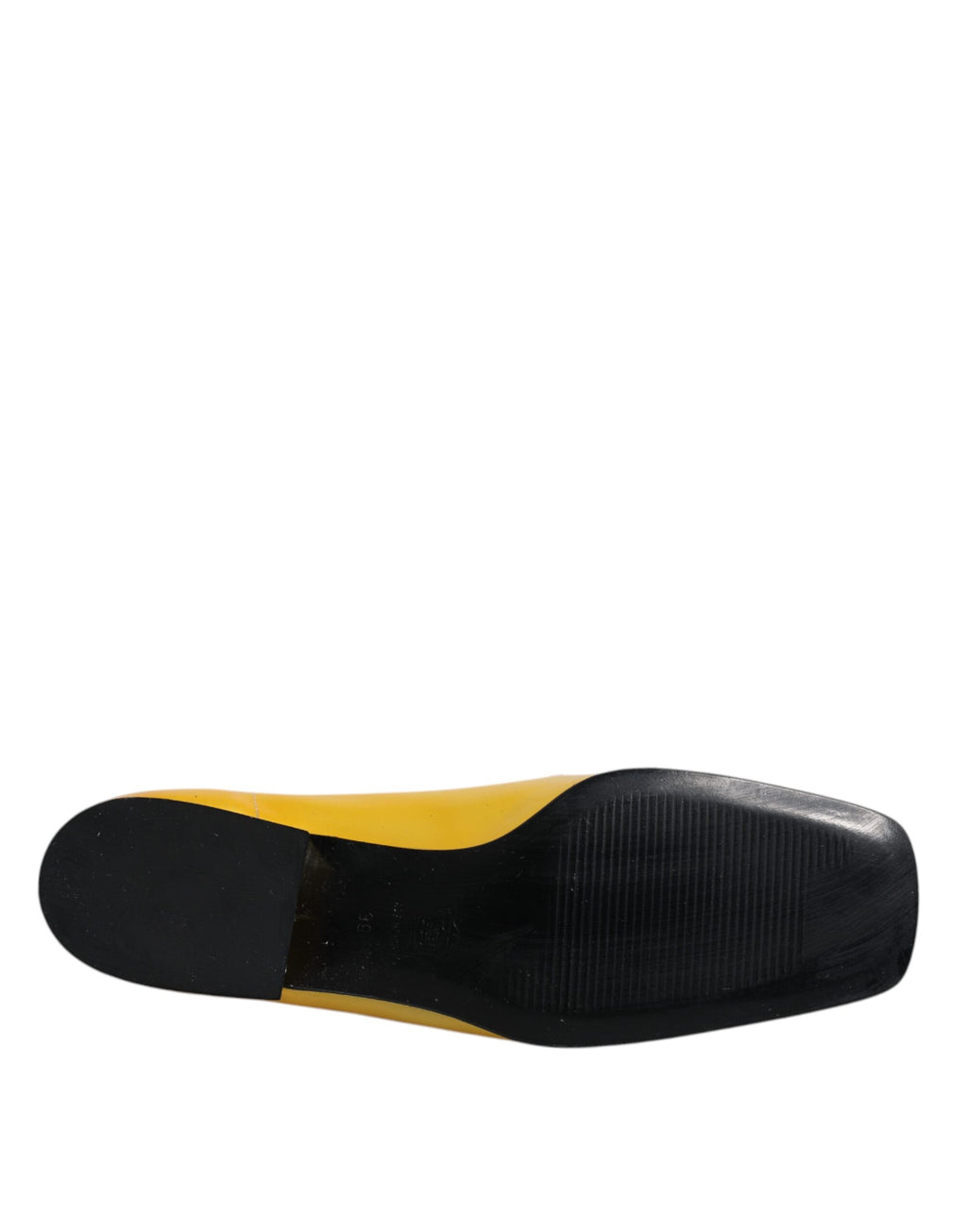 Dolce & Gabbana Gelbe Leder Logo Plaque Slip On Mokassin Schuhe