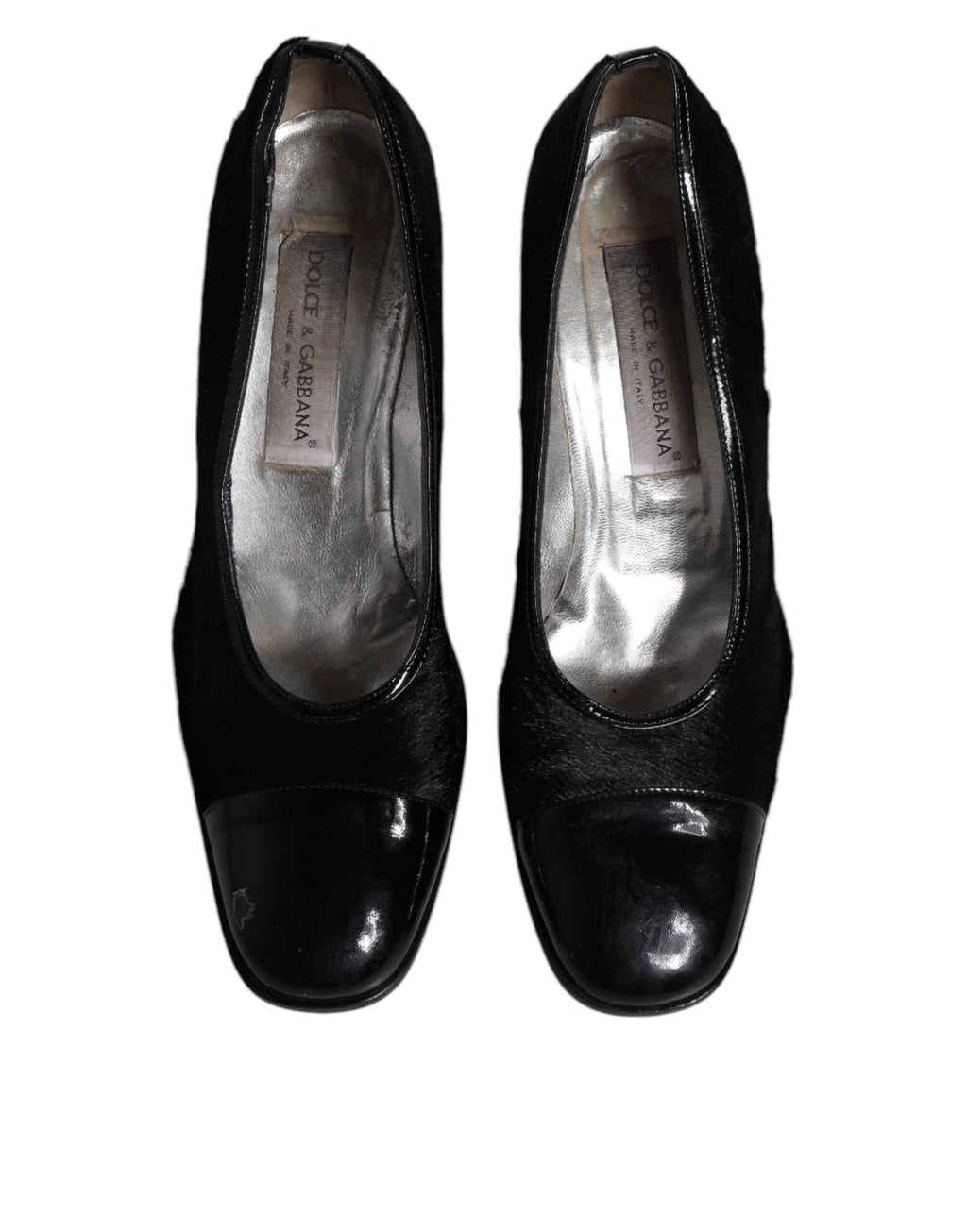Dolce & Gabbana Schwarz Leder Blockabsatz Pumps Schuhe
