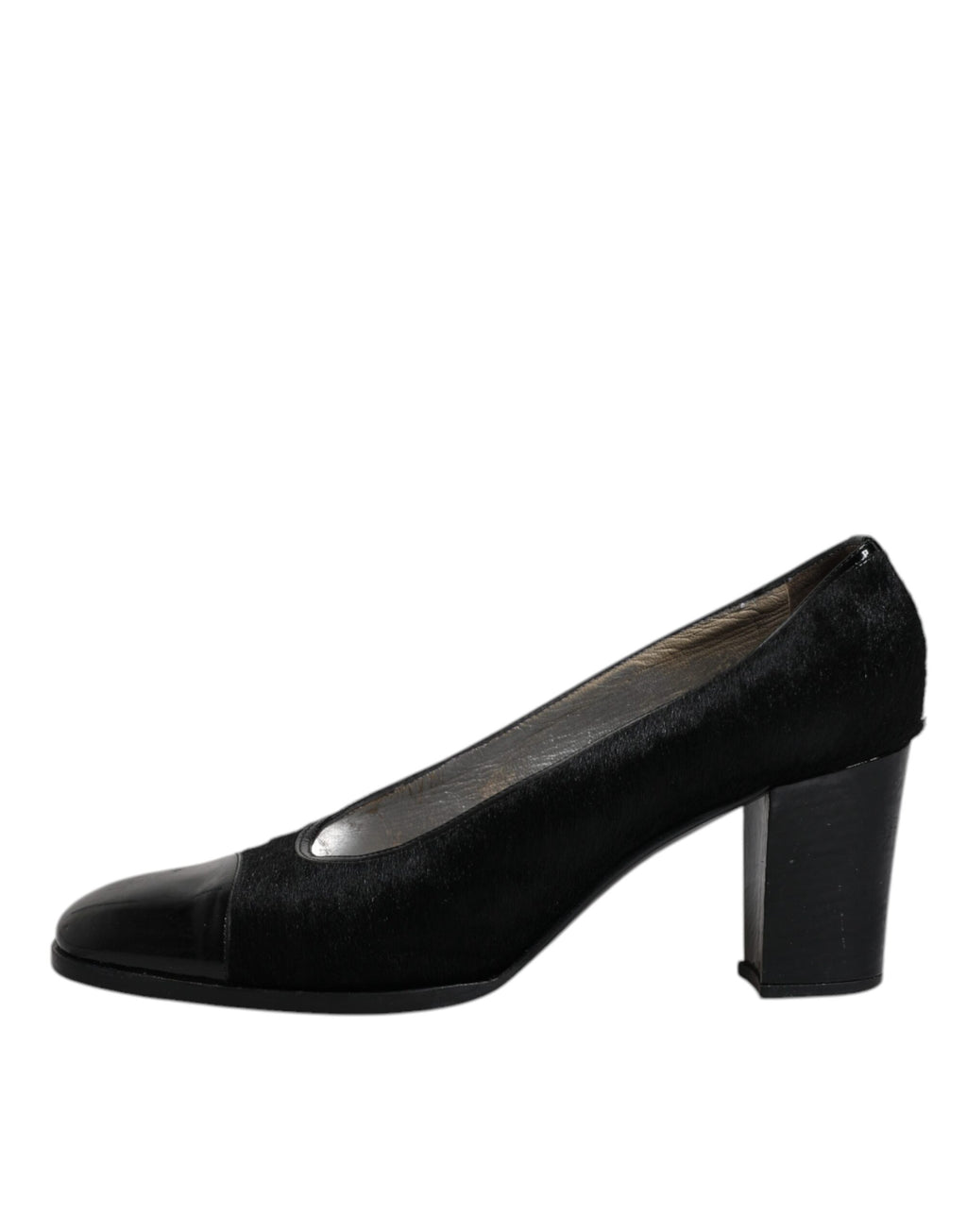 Dolce & Gabbana Schwarz Leder Blockabsatz Pumps Schuhe