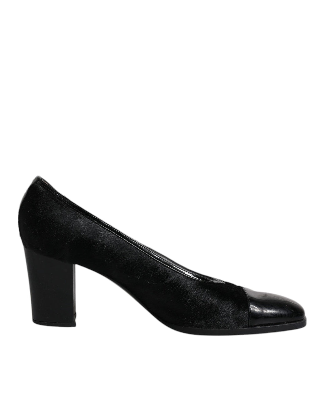 Dolce & Gabbana Schwarz Leder Blockabsatz Pumps Schuhe