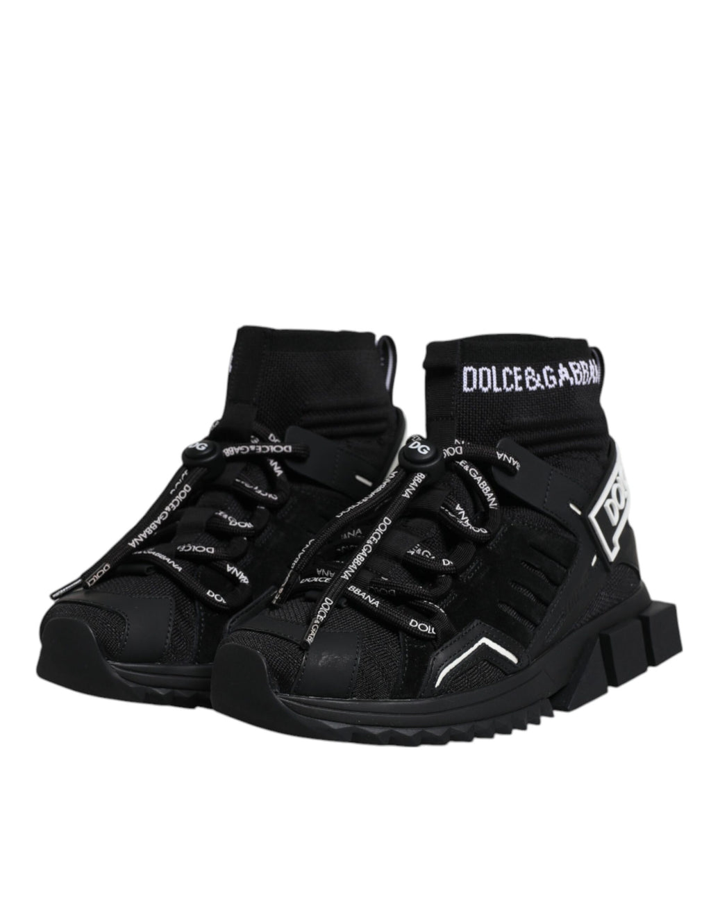 Dolce & Gabbana Schwarz Sorrento Socken Logo Turnschuhe Schuhe