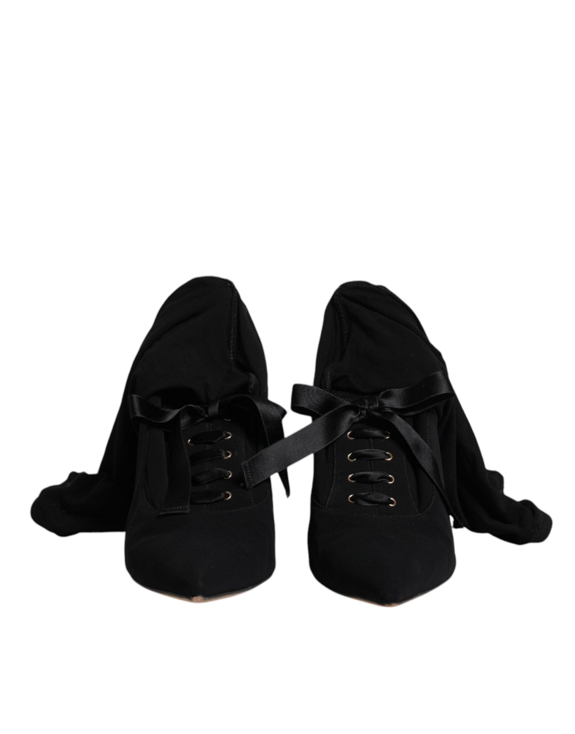 Dolce & Gabbana Schwarz Stiletto Heels Mid Calf Stiefel Schuhe