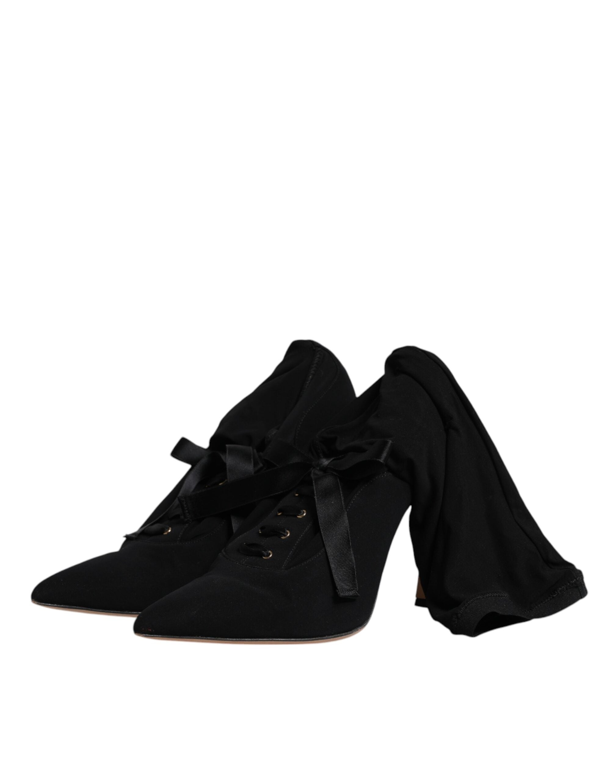 Dolce & Gabbana Schwarz Stiletto Heels Mid Calf Stiefel Schuhe